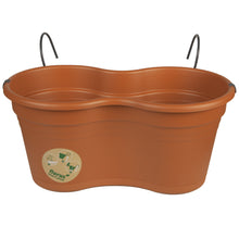 Load image into Gallery viewer, Florus Terracotta Balcony Twin Pot Holder Set 37cm
