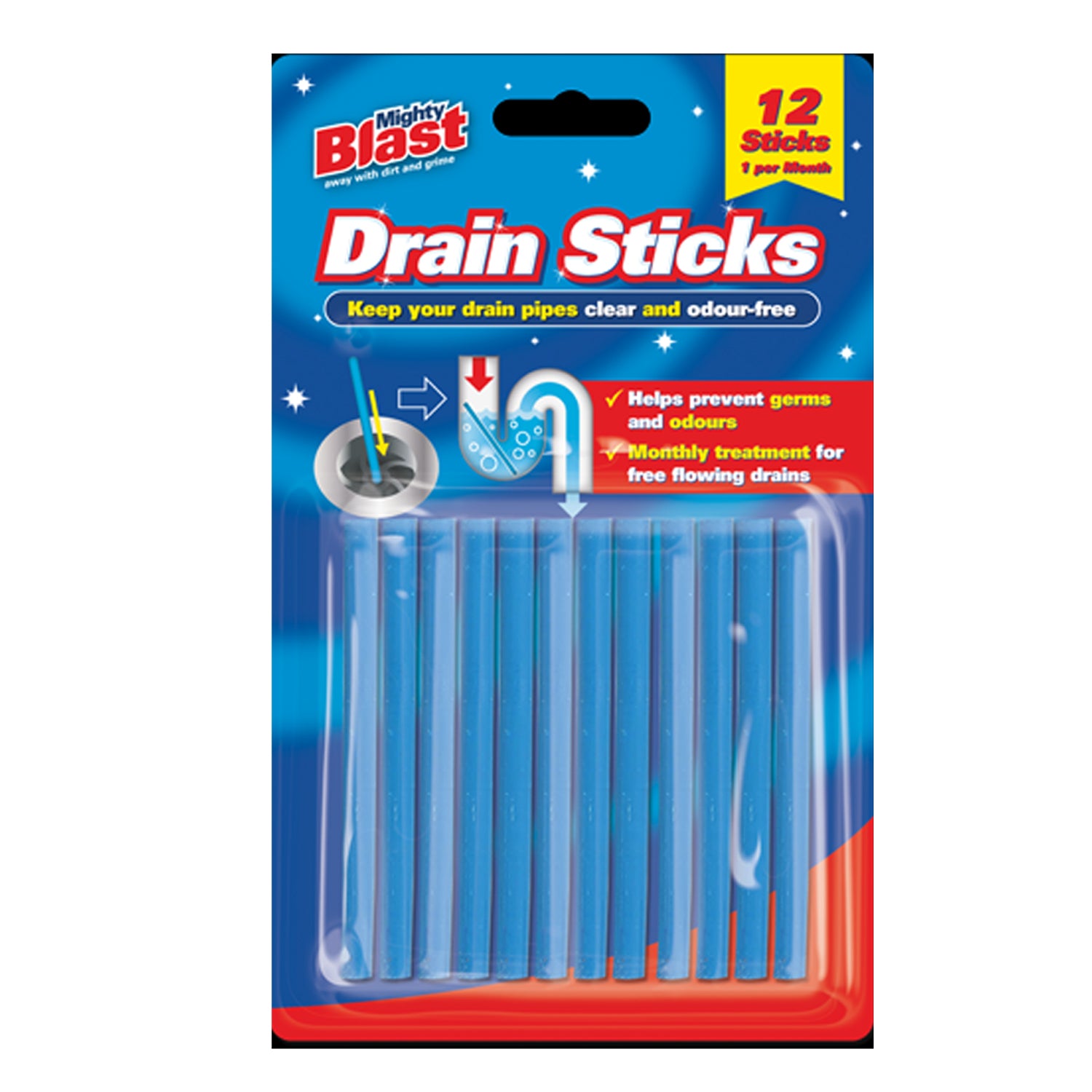 Mighty Blast Drain Sticks 12 Pack – Yorkshire Trading Company