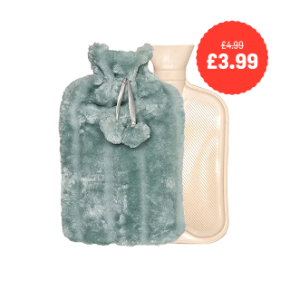 Cozy and Warm Duck Egg Blue Large Plush Hot Water Bottle