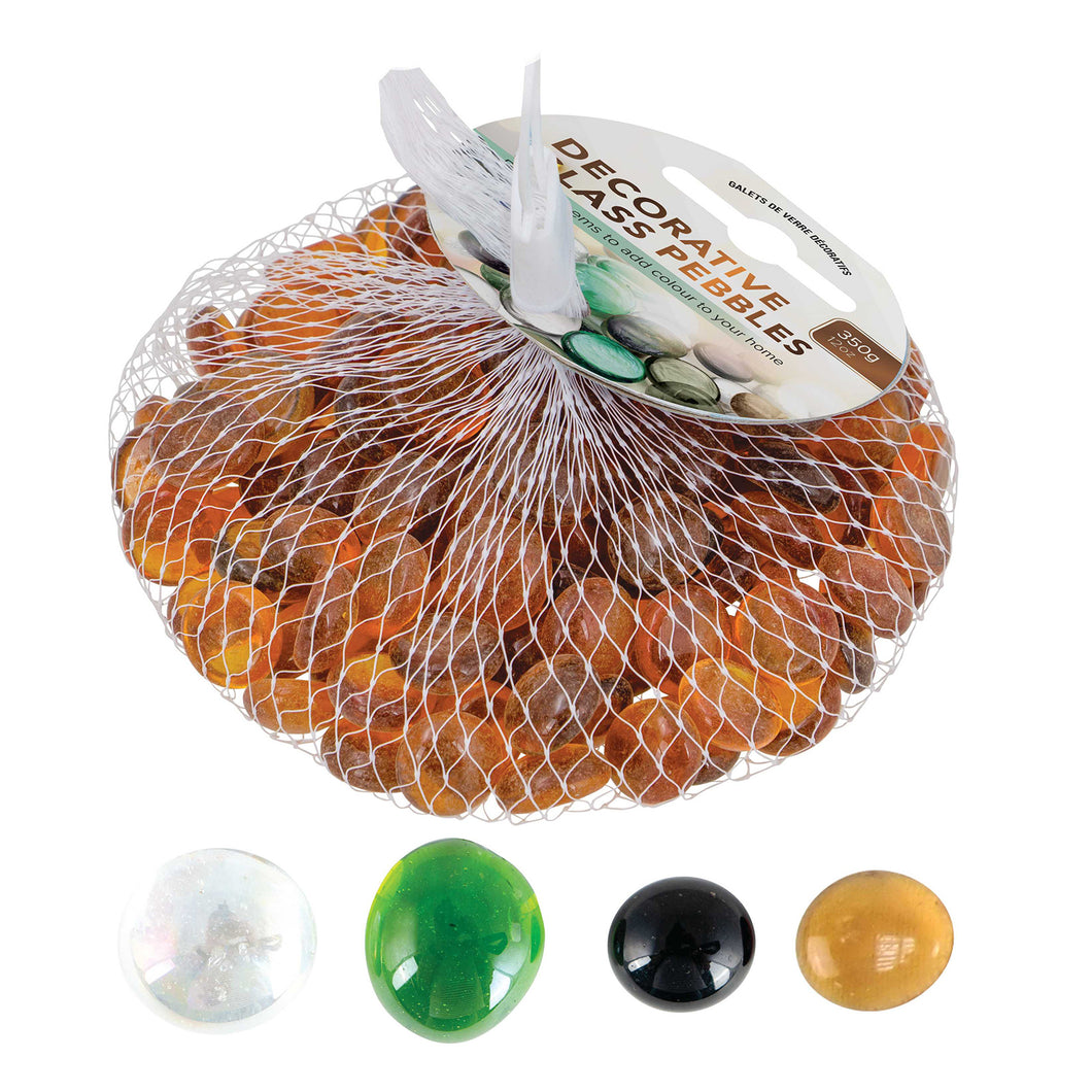 Decorative Glass Pebbles In Net Assorted