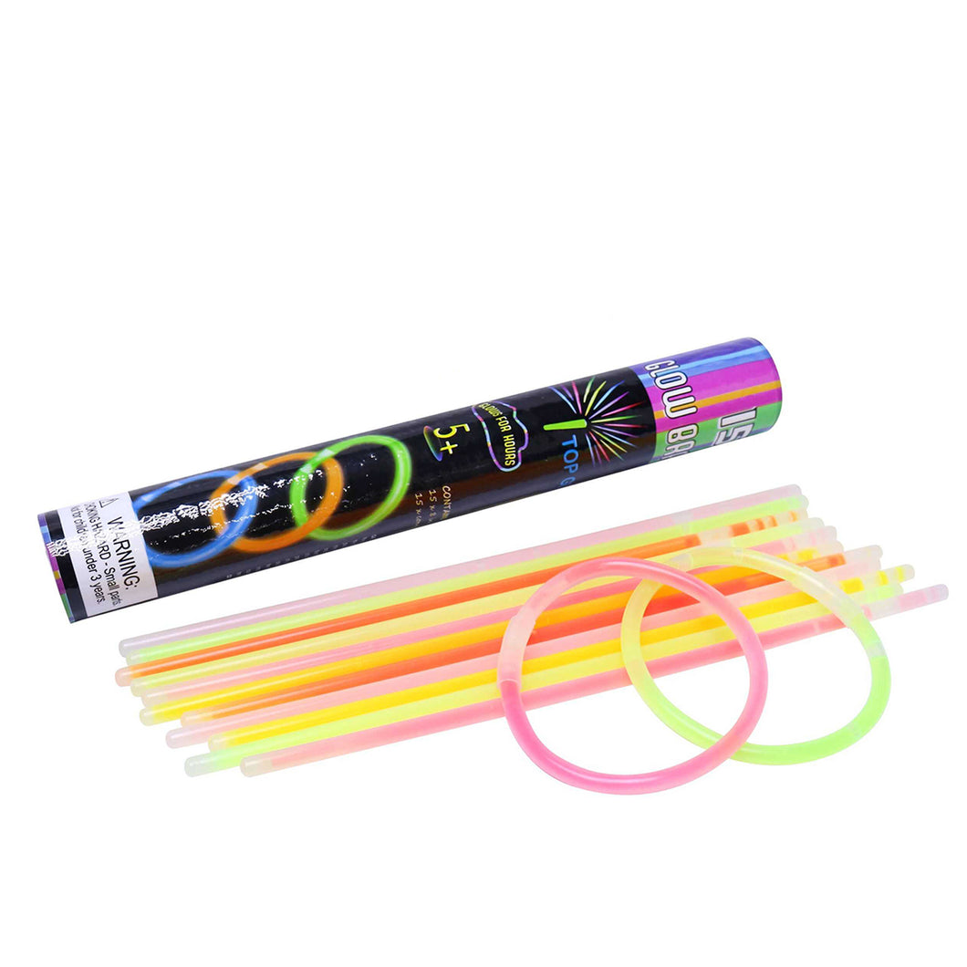 Glow In Dark Sticks With Connectors 15 Pack