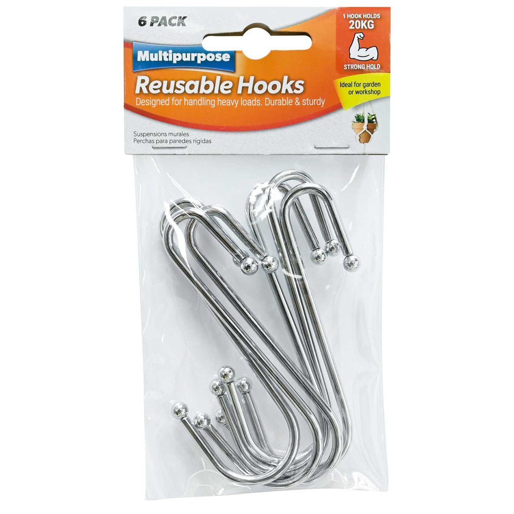 Multipurpose Reusable Hooks 6 Pack