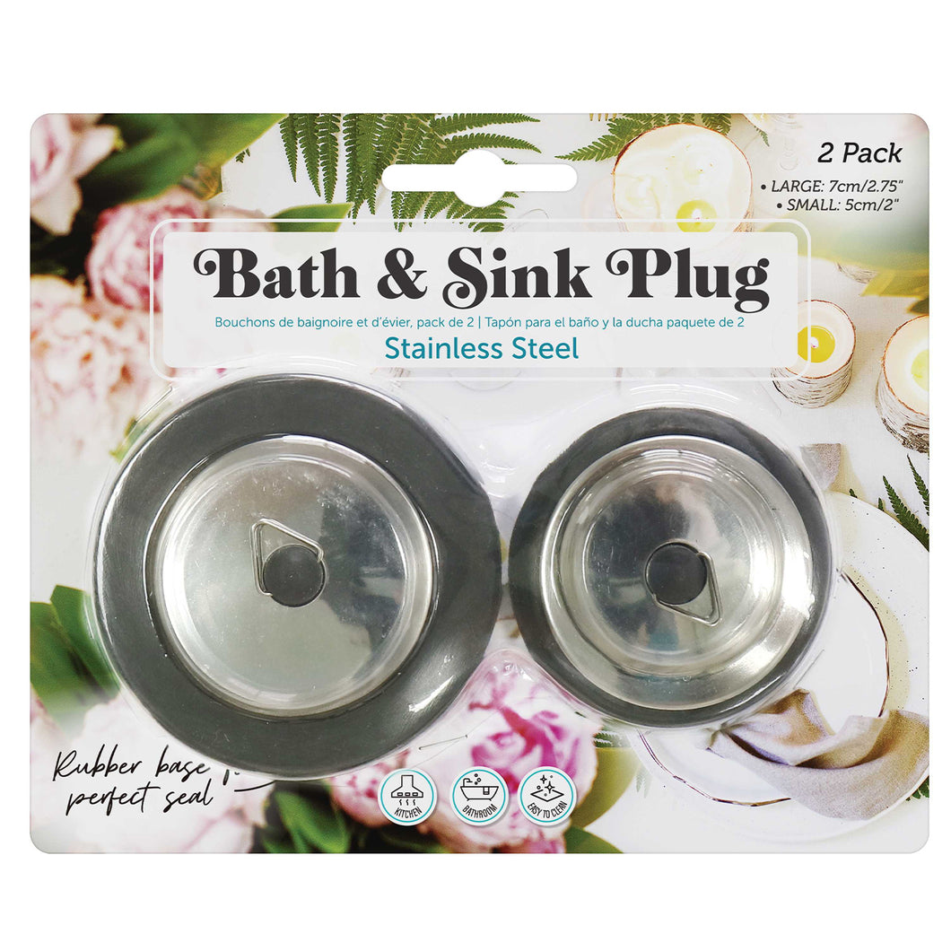 Stainless Steel Bath & Sink Plug 2 Pack