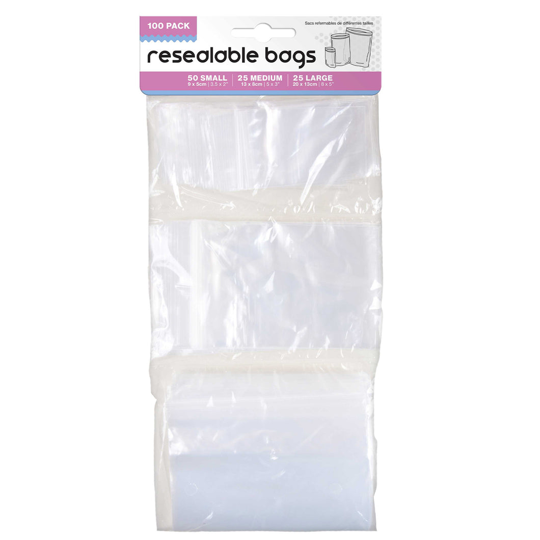 Resealable Bags 100 Pack