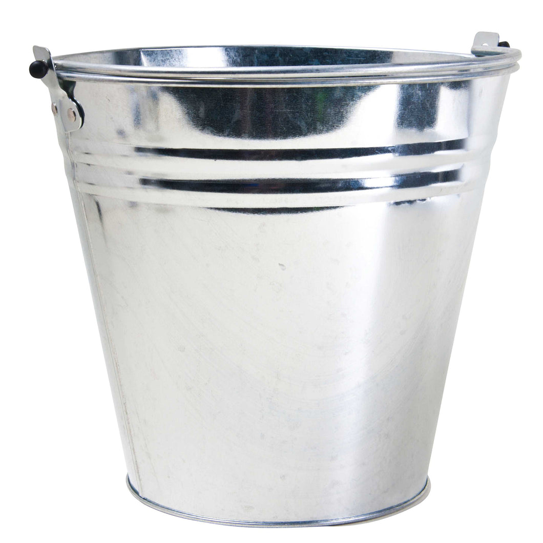 Silver Galanvised Metal Bucket 10L