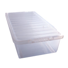 Load image into Gallery viewer, 43 Litre Clear Plastic Rectangular Storage Box 2 Pack