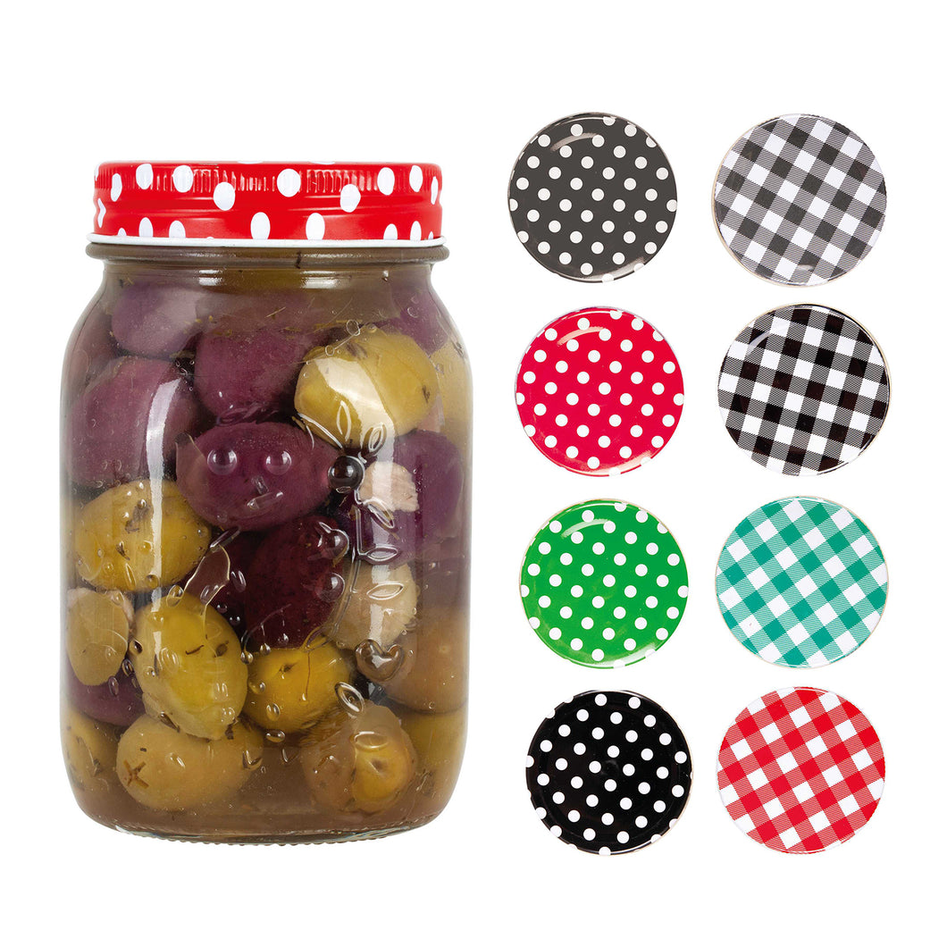 Glass Preserving Jar With Assorted Printed Lid 500ml