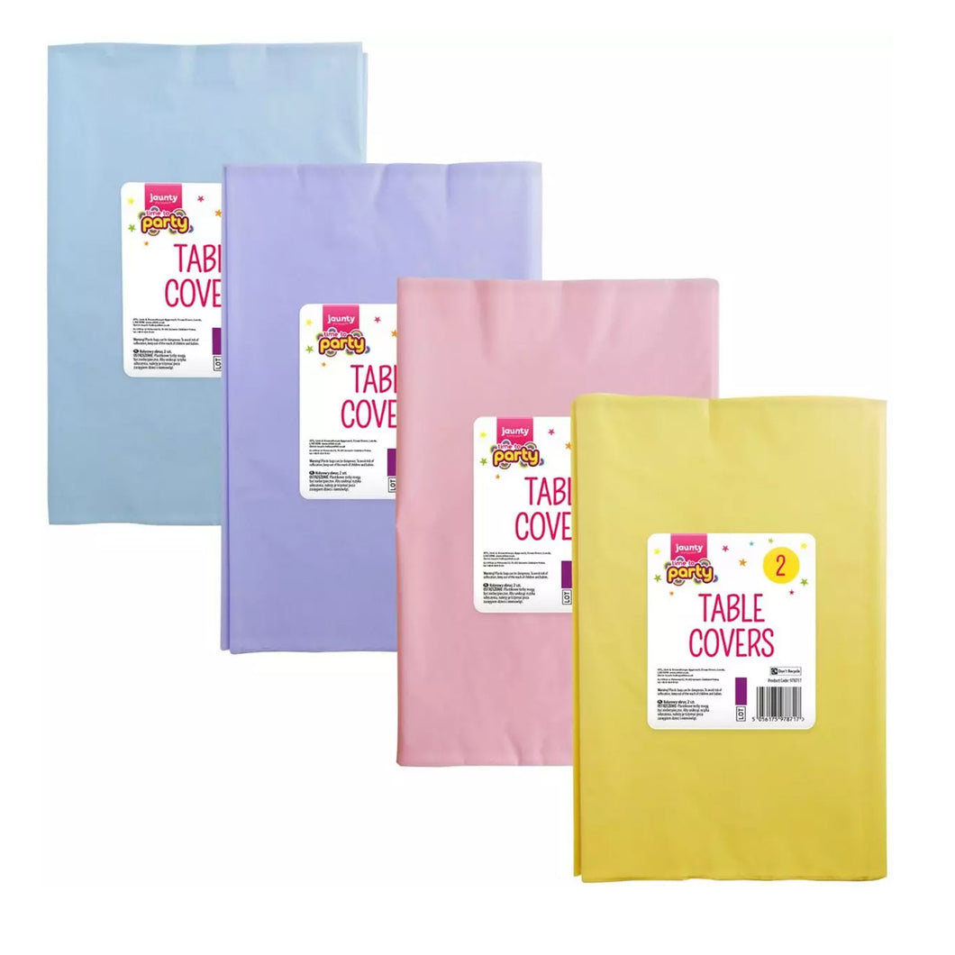 Jaunty Colourful Table Cover 2 Pack 120cm x 120cm Assorted