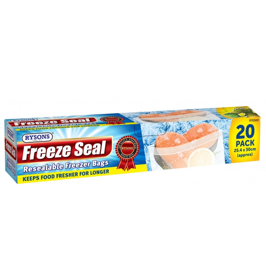 Rysons Freeze Seal Resealable Freezer Bags 20 Pack