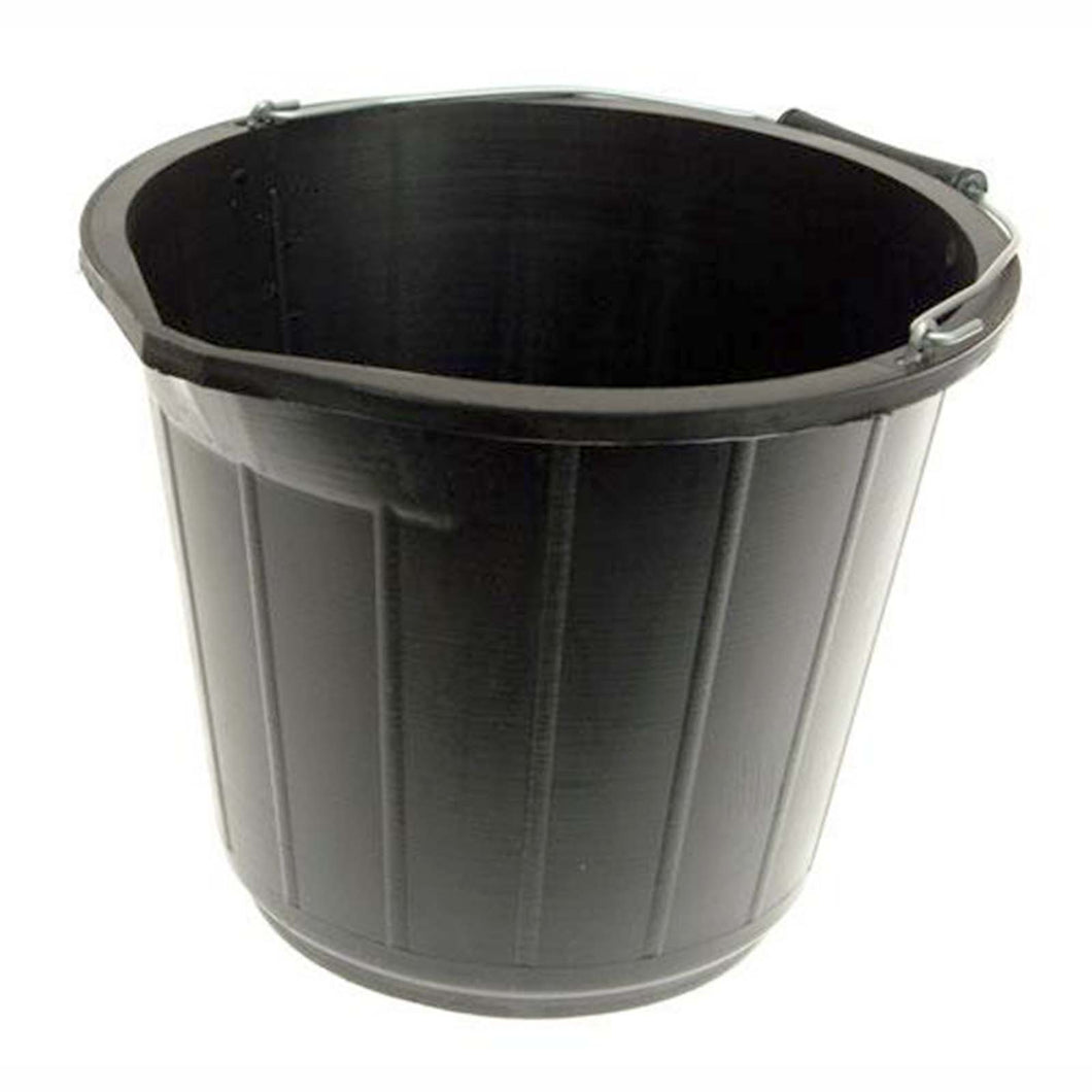 15L Black Plastic Bucket