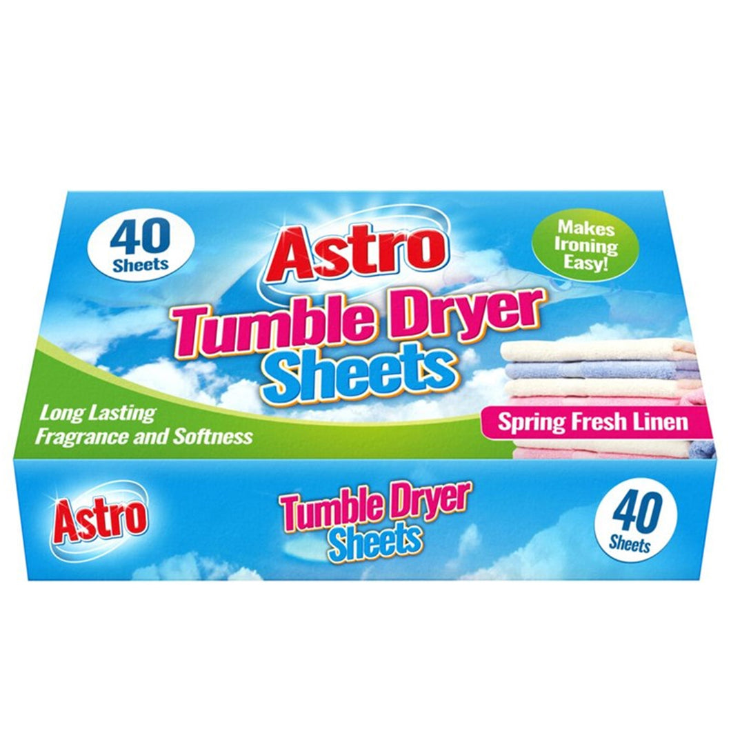 Astro Fresh Linen Fragrance Tumble Dryer Sheets 40 Pack