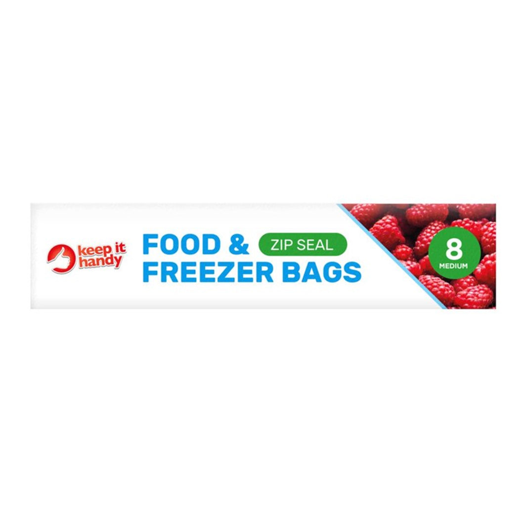 Keep It Handy Zip Seal Medium Food & Freezer Bags 8 Pack