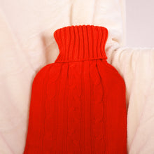 Load image into Gallery viewer, Cozy And Warm Large 2L Knitted Hot Water Bottle Red