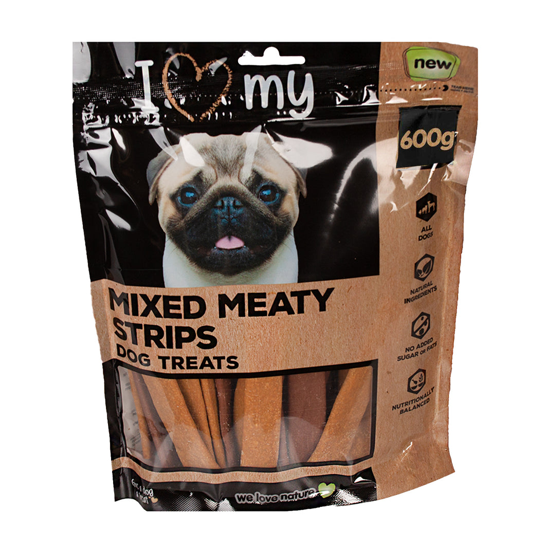 Mixed Meaty Strips Dogs 600g