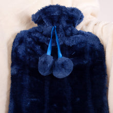Load image into Gallery viewer, Cozy And Warm Large 2L Plush Hot Water Bottle Navy
