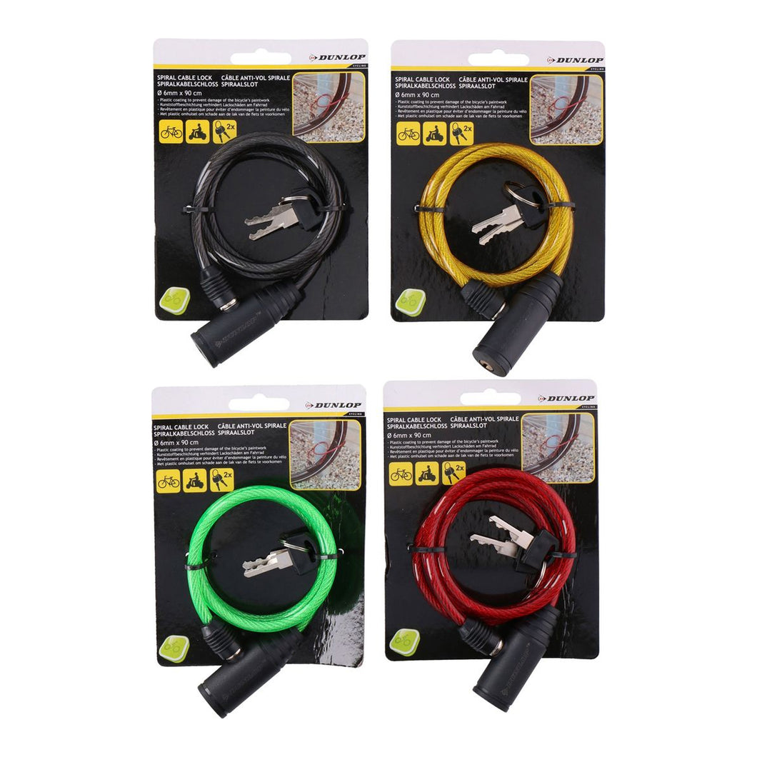 Dunlop Bicycle Cable Lock Assorted