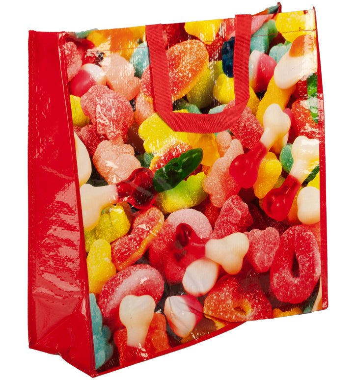 Reusable Red Woven Sweets Shopping Bag 40cm