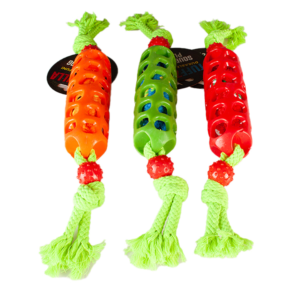 Tuffzilla Squeaky Rope Dog Toy - Assorted