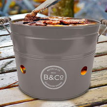 Load image into Gallery viewer, B&amp;Co Grey Karridale Family Sized Portable Bucket BBQ