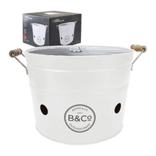 Load image into Gallery viewer, B&amp;Co White Karridale Family Sized Portable Bucket BBQ