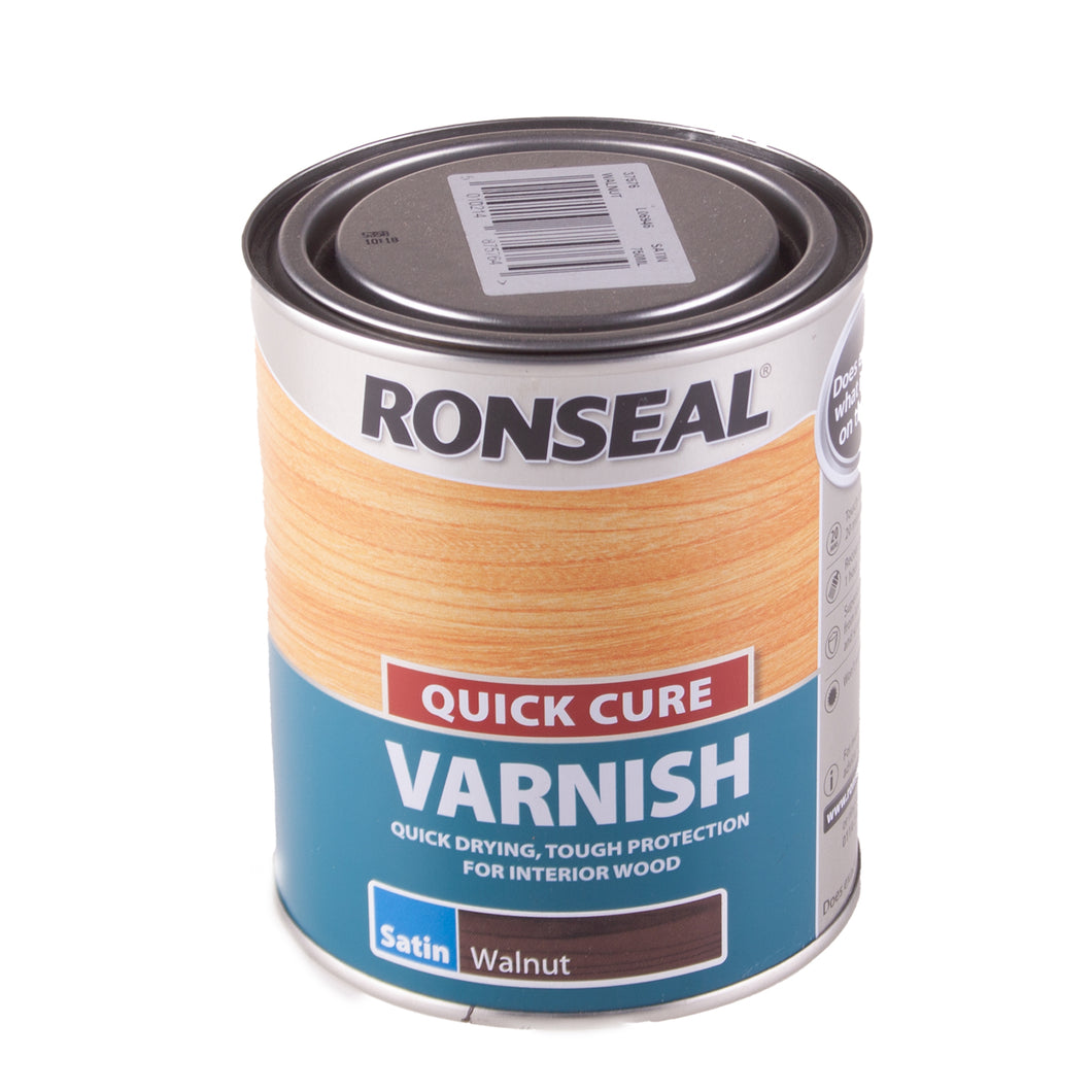Ronseal Quick Cure Walnut Interior Varnish Satin 750m