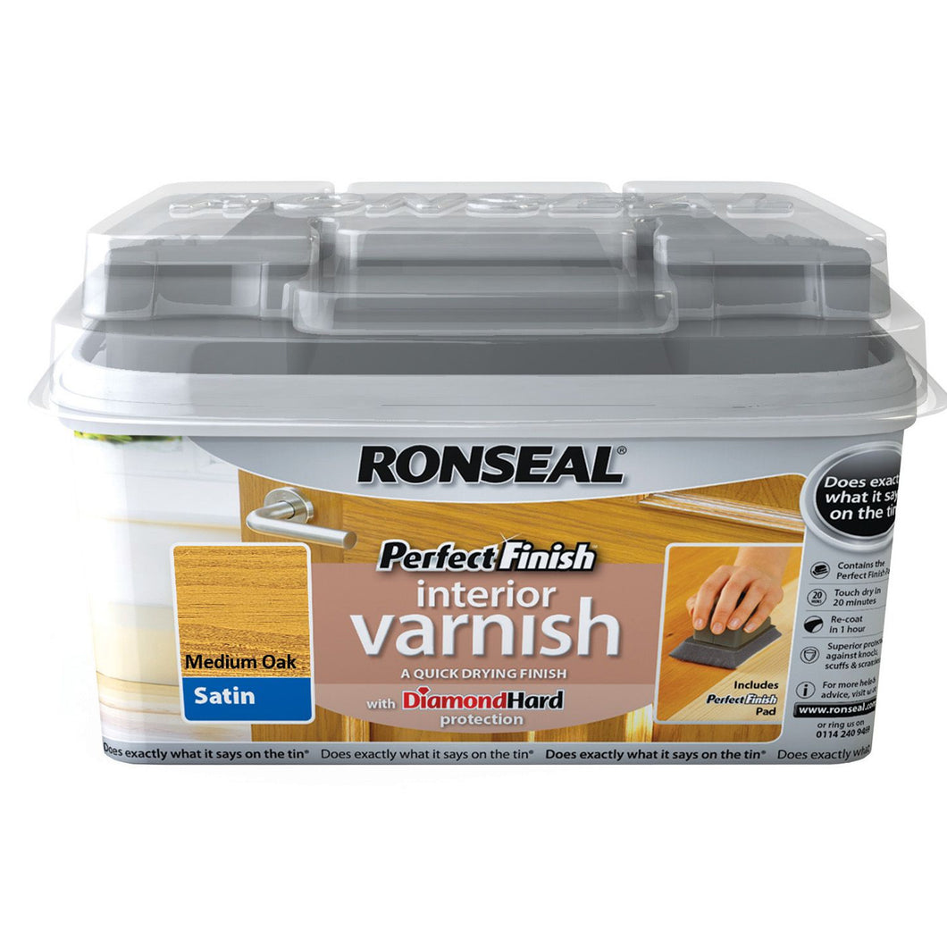 Ronseal Medium Oak Satin Perfect Finish Varnish 750ml