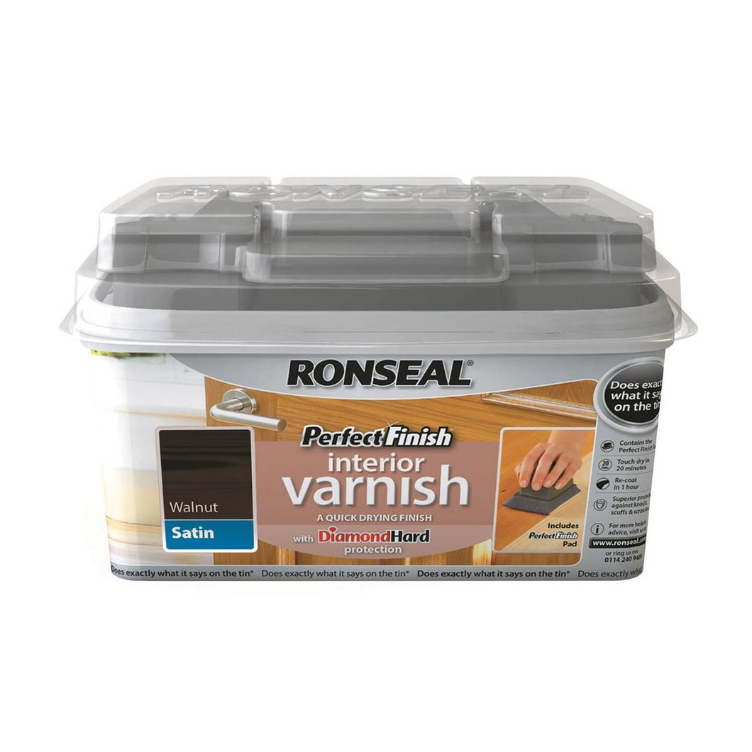 Ronseal Perfect Finish Interior Varnish Walnut Satin 750ml