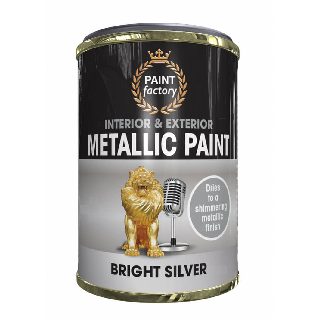 Paint Factory Shimmering Silver Metallic Paint 300ml