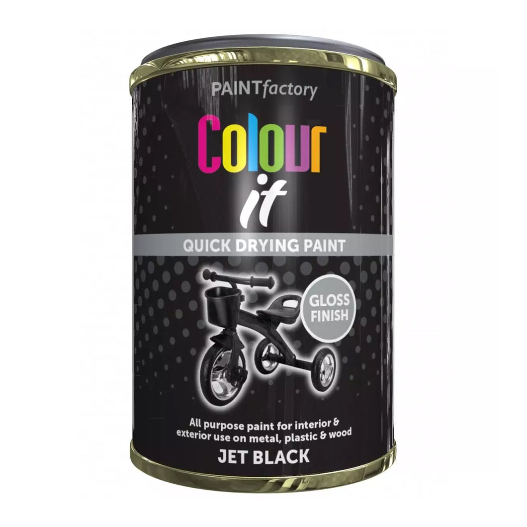 Paint Factory Quick Drying Black Gloss Paint 300ml