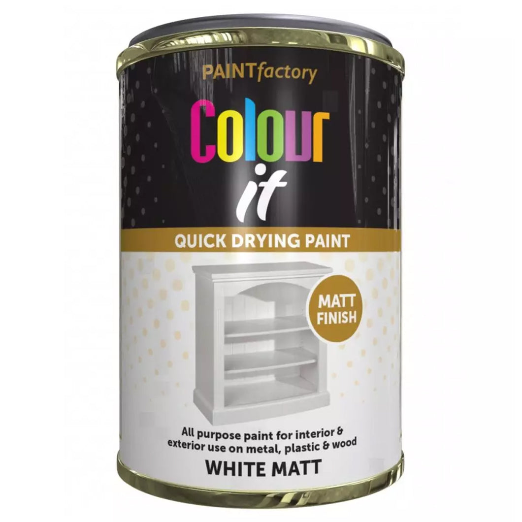 Paint Factory Quick Drying Brilliant White Matt Paint 300ml