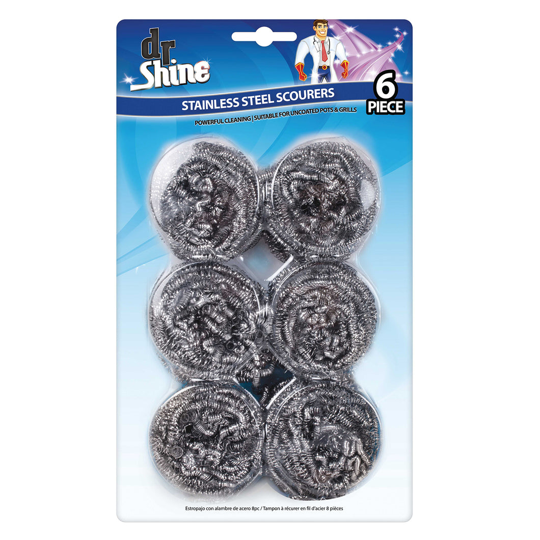 Dr Shine Stainless Steel Scourers 6 Pack