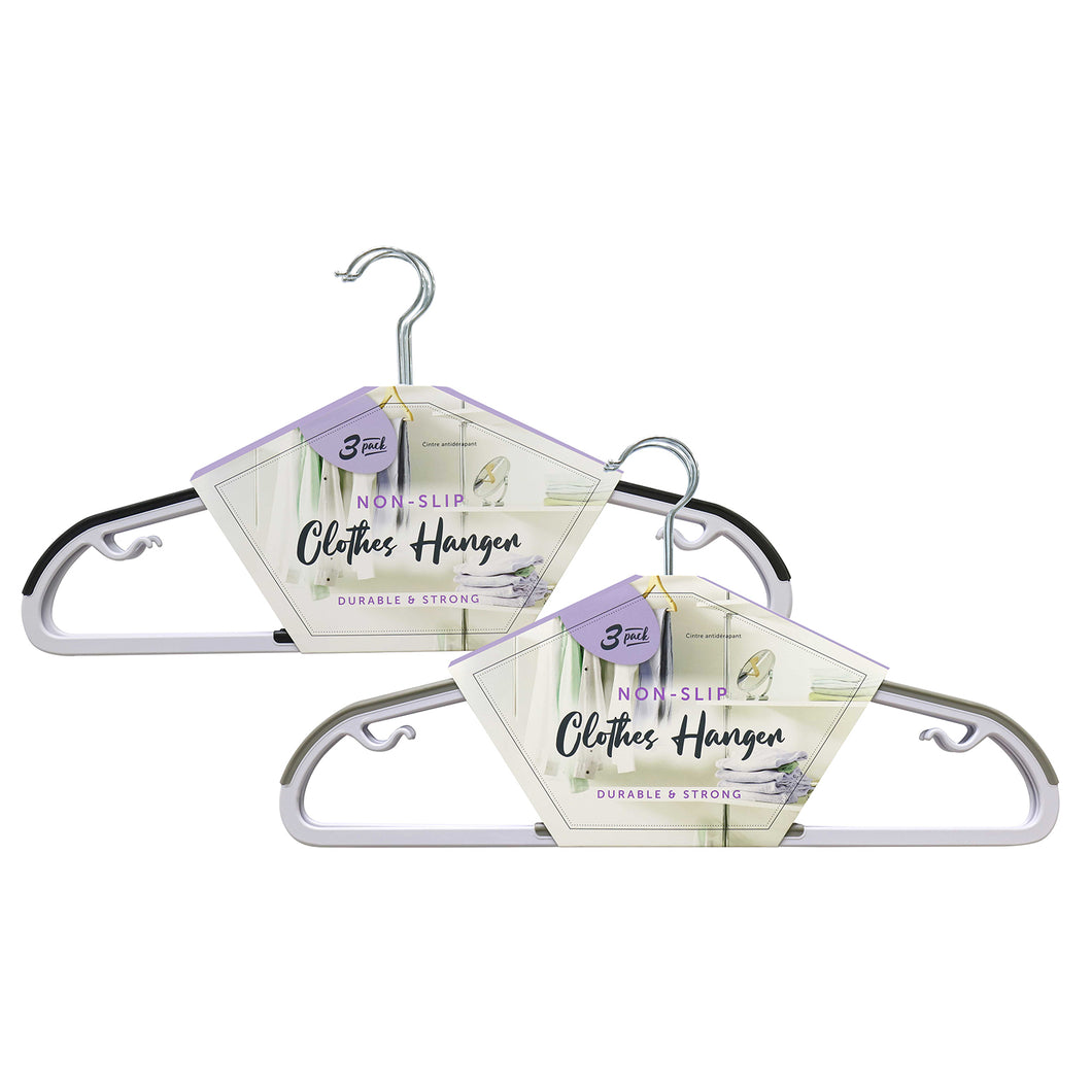 Non-Slip Clothes Hangers 3 Pack Assorted