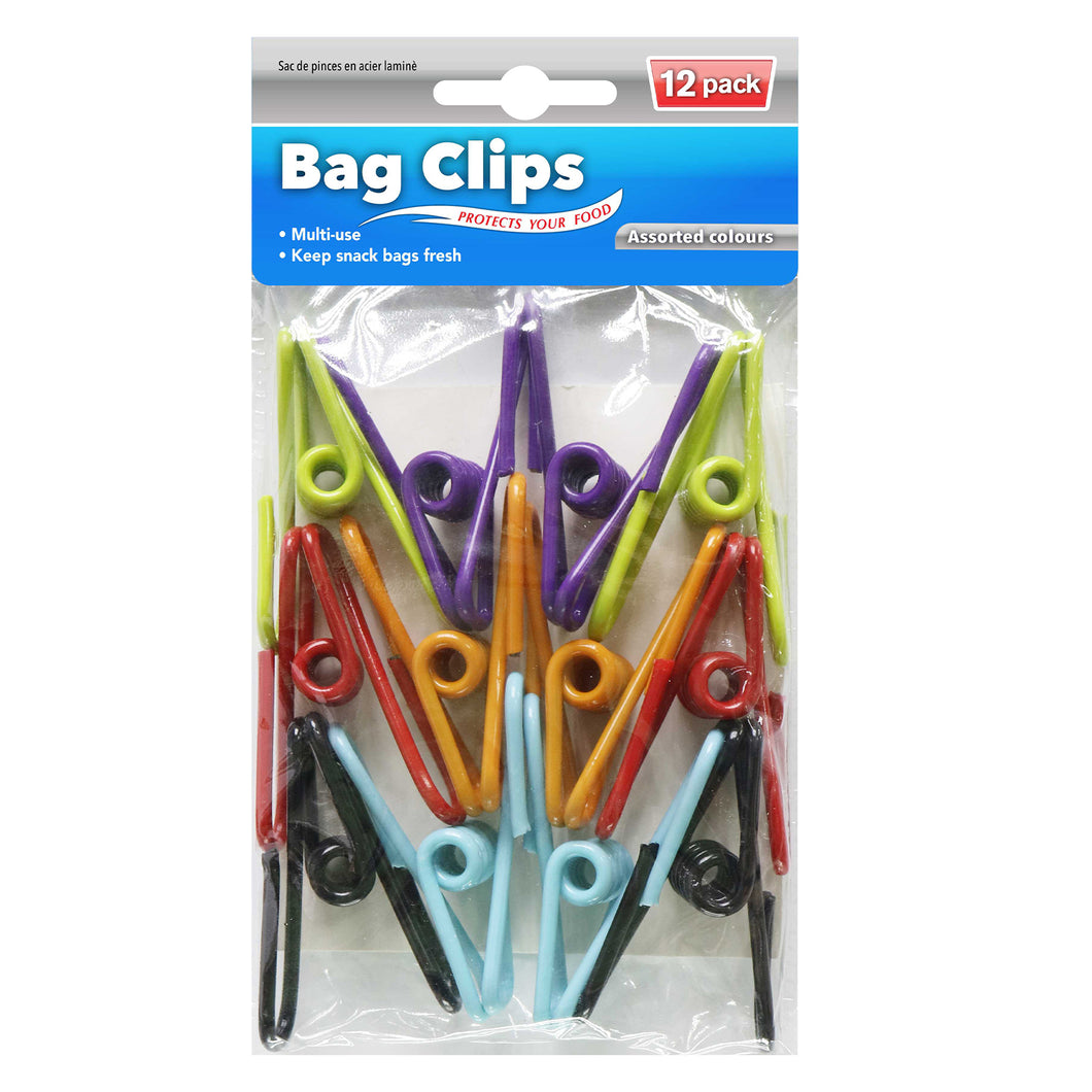 Laminated Steel Bag Clips 12 Pack