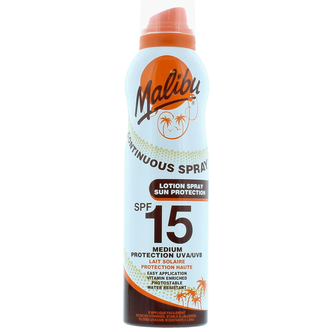 Malibu Sun SPF 15 Continuous Lotion Spray Sunscreen 175ml