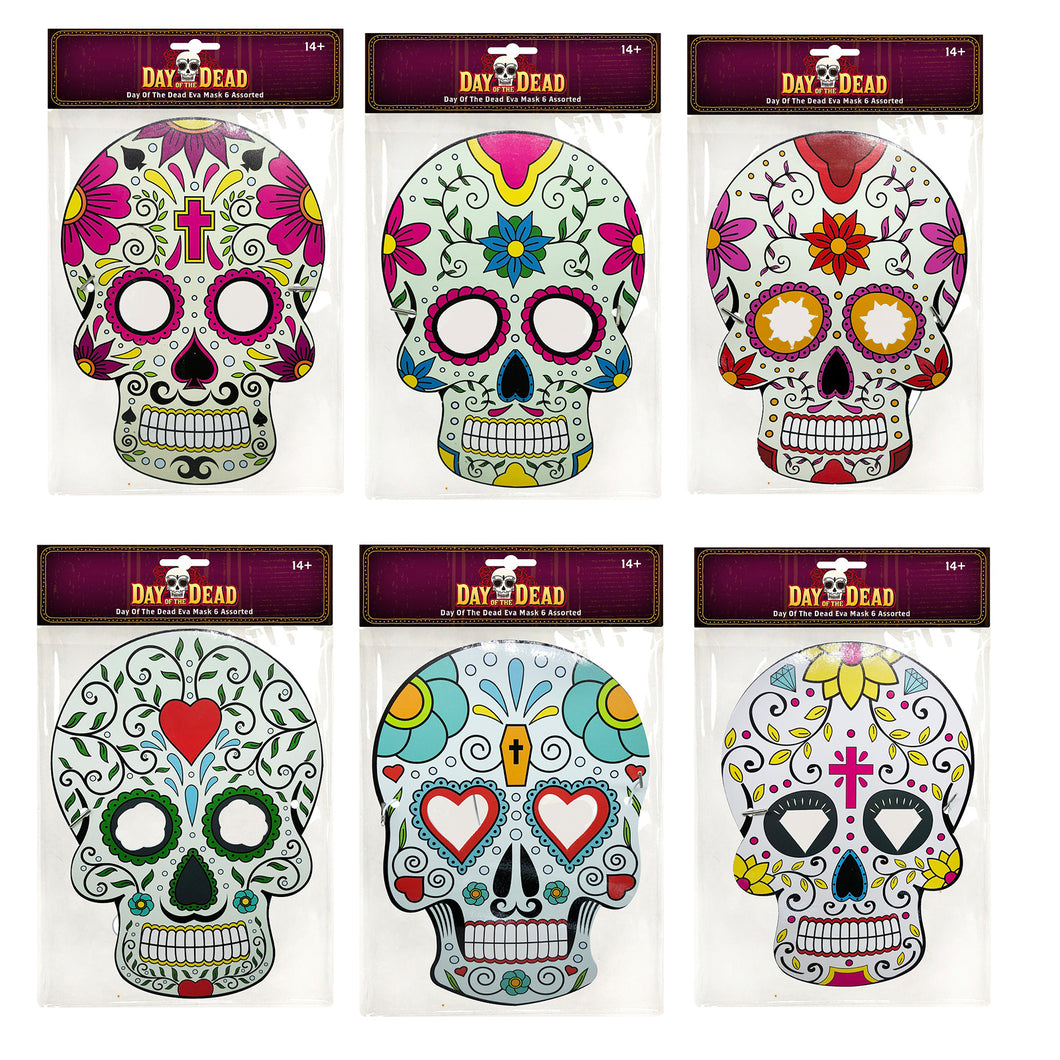 Day Of The Dead Eva Mask 6 Assorted
