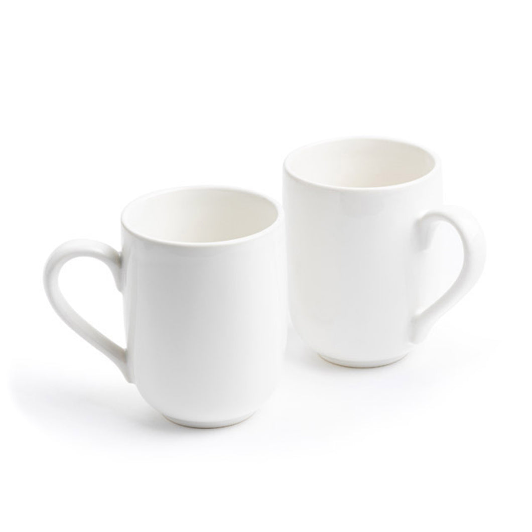 Moods Ceramic White Coffee Cups 2 Pack