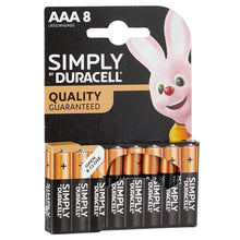 Load image into Gallery viewer, Duracell Simply AAA Batteries 8 Pack