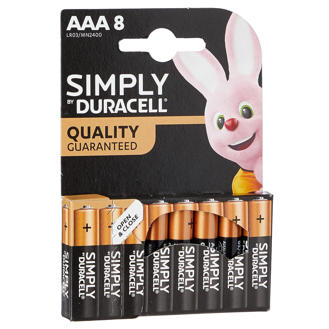 Duracell Simply AAA Batteries 8 Pack