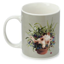 Load image into Gallery viewer, Kim Haskins Green Cat in Plant Pot Mug
