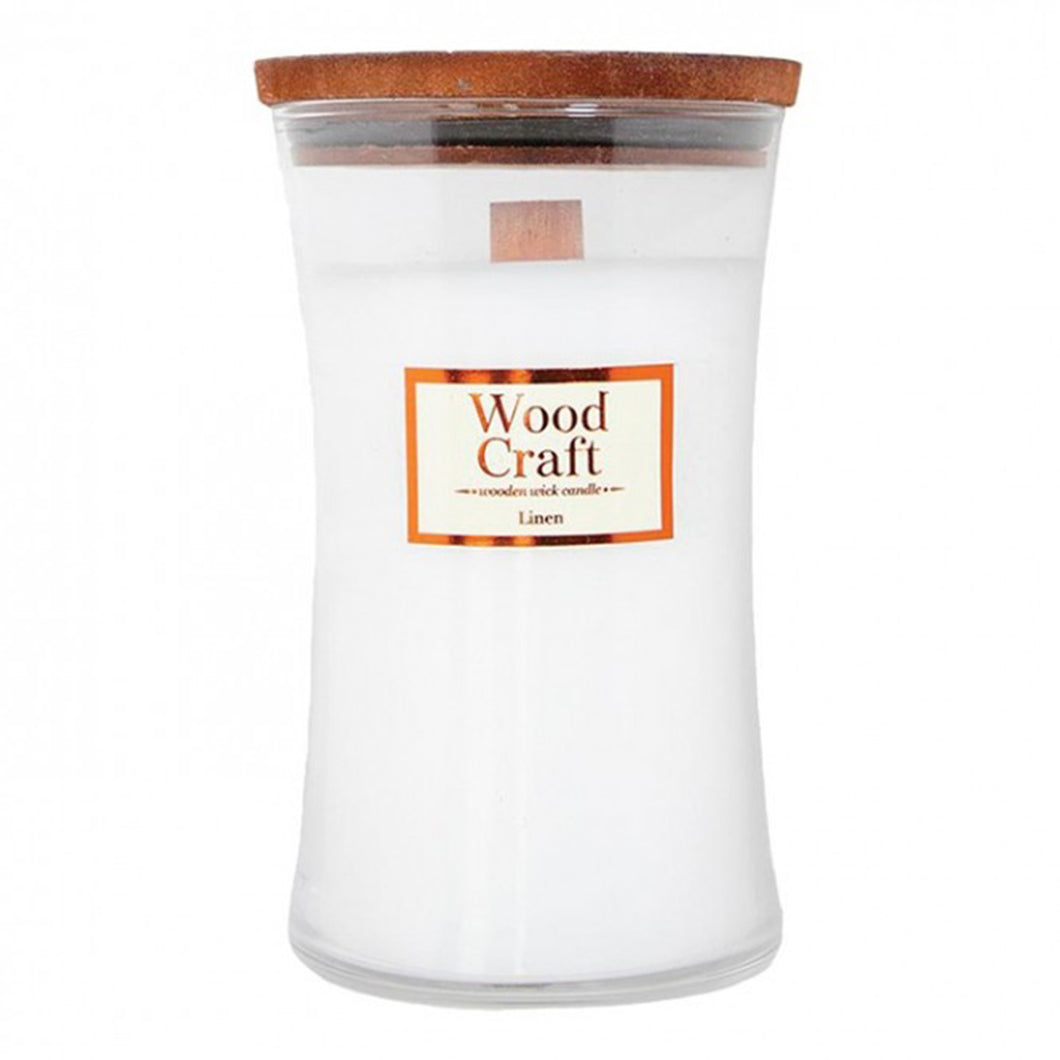 Wood Craft Linen Scented Hourglass Candle