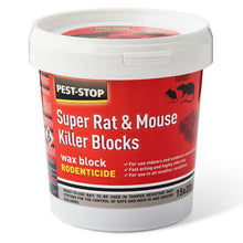 Load image into Gallery viewer, Pest-Stop Super Rat &amp; Mouse Killer Blocks 15 x 20g
