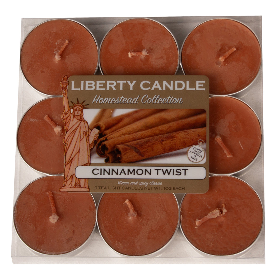 Liberty Candle Cinnamon Twist Tealights 9 Pack