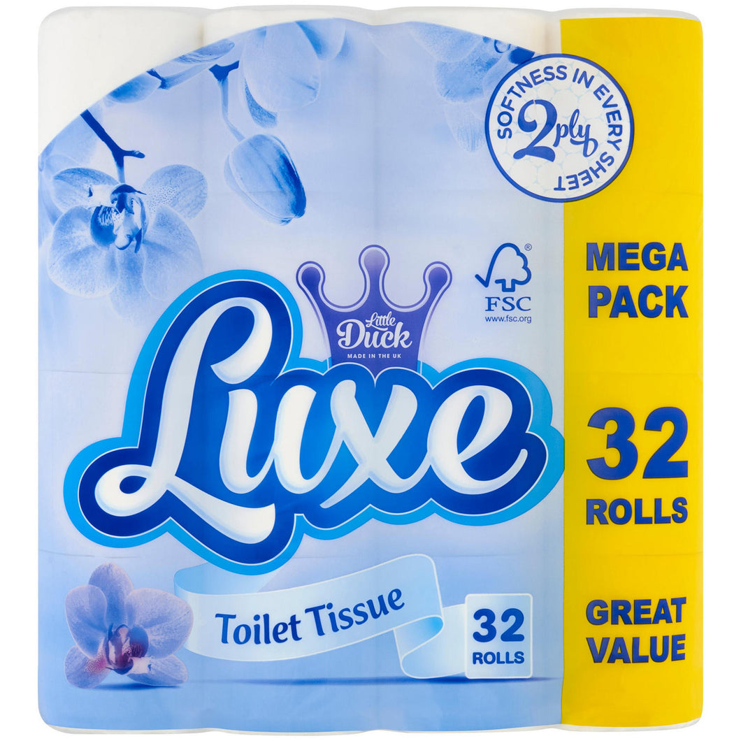 Little Duck Luxe Toilet Tissue 2 Ply Mega Pack 32 Rolls