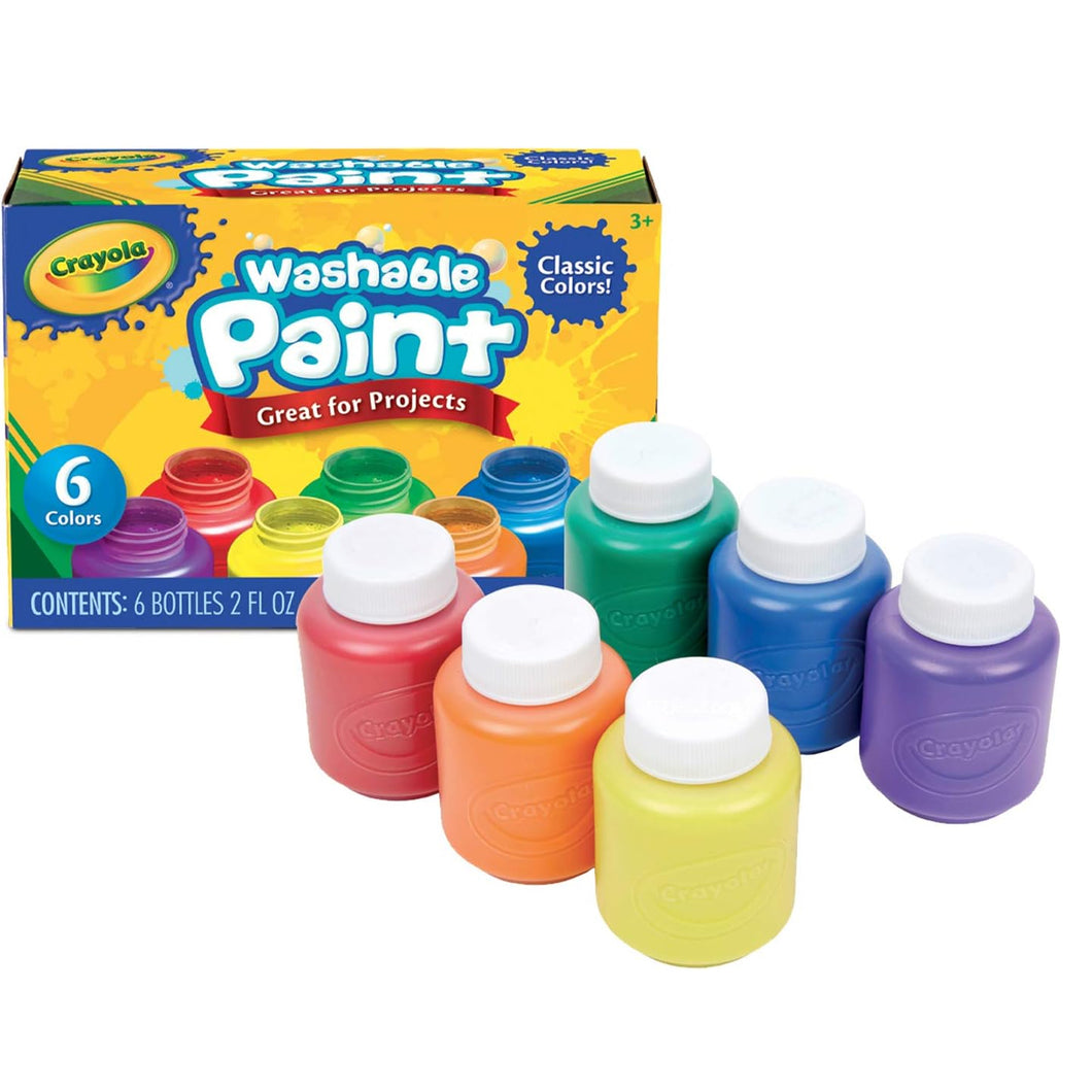 Crayola Washable Paints Assorted Colours 6 Pack
