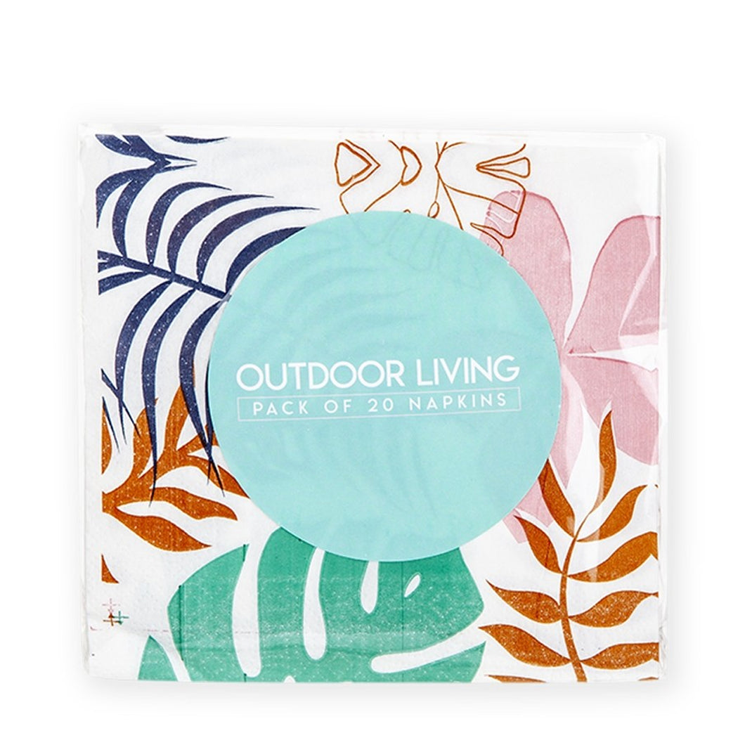 Outdoor Living Tropical Leaf Napkins 20 Pack
