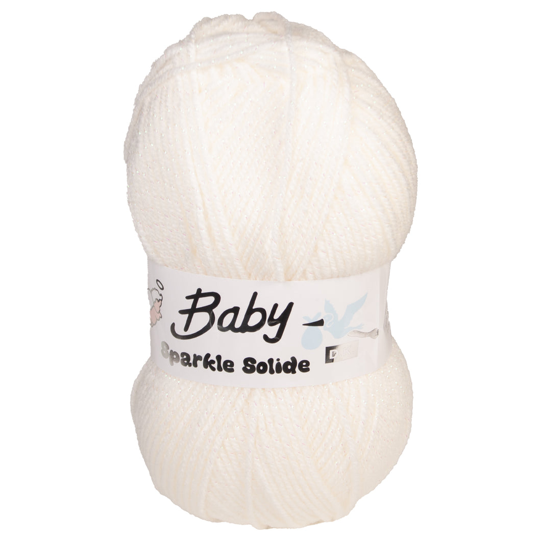 Woolcraft Cream Baby Sparkle Solide Wool DK 100g