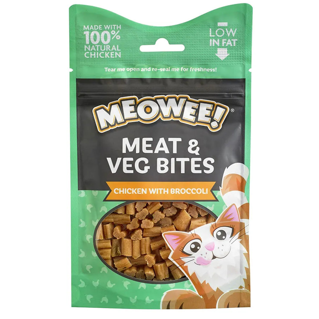 Meowee Chicken & Broccoli Meat & Veg Bites 35g