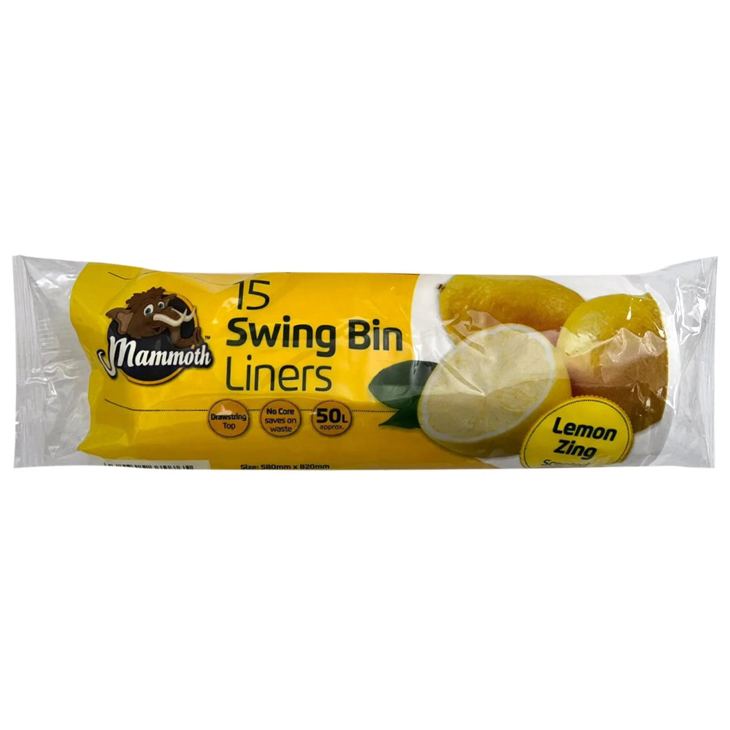 Mammoth Lemon Zing Swing Bin Liners 50L