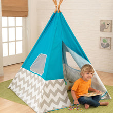 Load image into Gallery viewer, KidKraft Deluxe Turquoise Teepee Tent
