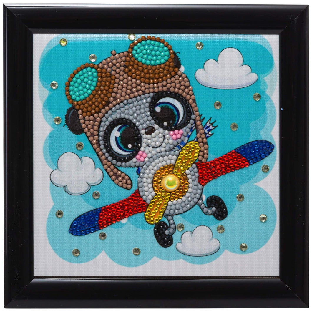 Craft Buddy Crystal Art Flying Panda 16cm Frameable Kit